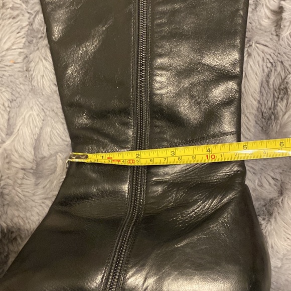 Jimmy Choo, black leather flat boots, thin/ narrow calf, Size 40 / 9.5US - Picture 14 of 15